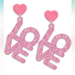 🆕 Acrylic LOVE Earrings